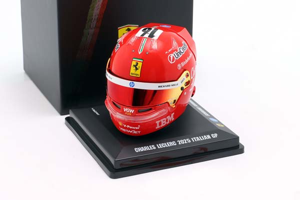 ШЛЕМ CHARLES LECLERC SCUDERIA FERRARI #16 4TH ITALIAN GP FORMULA 1 2025 / ШАРЛЬ ЛЕКЛЕР СКУДЕРИЯ ФЕРРАРИ 4 МЕСТО ГРАН-ПРИ ИТАЛИИ ФОРМУЛА-1 — фото 3