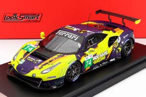 FERRARI 488 GTE EVO 3.9L TURBO V8 TEAM RILEY MOTORTSPORT N 74 24H LE MANS 2022 F.FRAGA - S.BIRD - S.VAN GISBERGEN, YELLOW PURPLE — фото 1