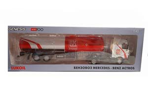 MERCEDES ACTROS OIL TANK 2022 LUKOIL RED/WHITE / МОДЕЛЬ ГРУЗОВИКА МЕРСЕДЕС АКТРОС БЕНЗОВОЗ ЛУКОЙЛ 2022 КРАСНО-БЕЛЫЙ — фото 9