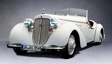 AUDI FRONT 225 ROADSTER 1935 WHITE ANNIVERSARY 100 YEARS AUDI IN SPECIAL BOX