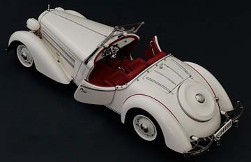 AUDI FRONT 225 ROADSTER 1935 WHITE RED LEATHER ANNIVERSARY MODEL-100 YEARS OF AUDI- SPECIAL EDITION 50 PIECES — фото 10