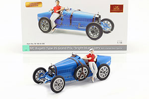 BUGATTI T35 BRIGHT BLUE LIVERY WITH A FEMALE RACER FIGURINE 1920 LIMITED EDITION 600 — фото 2
