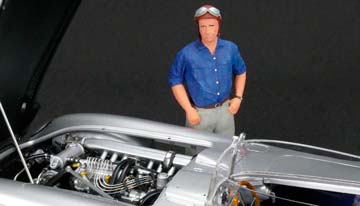 MERCEDES 300 SLR SET WITH MOTOR AND FIGURINE #658 MILLE MIGLIA 1955 FANGIO SPECIAL EDITION TECHNO CLASSICA 2016 LIMITED EDITION 150 PCS. — фото 5
