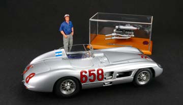 MERCEDES 300 SLR SET WITH MOTOR AND FIGURINE #658 MILLE MIGLIA 1955 FANGIO SPECIAL EDITION TECHNO CLASSICA 2016 LIMITED EDITION 150 PCS. — фото 2