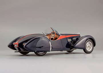 BUGATTI 57 SC CORSICA ROADSTER REDSTRIPES EDITION 1938 BLUE LIMITED EDITION 300 PCS. — фото 8