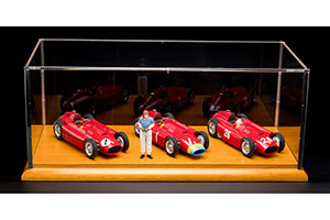 FERRARI LUCKY SET 2018 FANGIO: FERRARI D50 LONG NOSE GP GERMANY #1 FANGIO + FERRARI D50 SHORT NOSE GP ENGLAND #1 FANGIO + FERRARI D50 SHORT NOSE GP ITALY #26 COLLINS/FANGIO + SHOWCASE + FANGIO FIGURINE LIMITED EDITION 200 PCS. — фото 10