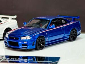 NISSAN SKYLINE GT-R R34 NISMO CUSTOMIZED 3 CAR SET SILVER/WHITE/BLUE / НИССАН СКАЙЛАЙН GT-R R34 NISMO КАСТОМНАЯ ВЕРСИЯ НАБОР ИЗ 3 МОДЕЛЕЙ СЕРЕБРИСТЫЙ/БЕЛЫЙ/СИНИЙ — фото 12
