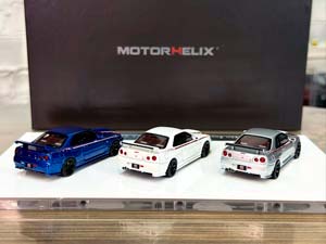 NISSAN SKYLINE GT-R R34 NISMO CUSTOMIZED 3 CAR SET SILVER/WHITE/BLUE / НИССАН СКАЙЛАЙН GT-R R34 NISMO КАСТОМНАЯ ВЕРСИЯ НАБОР ИЗ 3 МОДЕЛЕЙ СЕРЕБРИСТЫЙ/БЕЛЫЙ/СИНИЙ — фото 5