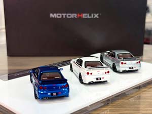 NISSAN SKYLINE GT-R R34 NISMO CUSTOMIZED 3 CAR SET SILVER/WHITE/BLUE / НИССАН СКАЙЛАЙН GT-R R34 NISMO КАСТОМНАЯ ВЕРСИЯ НАБОР ИЗ 3 МОДЕЛЕЙ СЕРЕБРИСТЫЙ/БЕЛЫЙ/СИНИЙ — фото 6