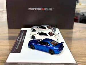 NISSAN SKYLINE GT-R R34 NISMO CUSTOMIZED 3 CAR SET SILVER/WHITE/BLUE / НИССАН СКАЙЛАЙН GT-R R34 NISMO КАСТОМНАЯ ВЕРСИЯ НАБОР ИЗ 3 МОДЕЛЕЙ СЕРЕБРИСТЫЙ/БЕЛЫЙ/СИНИЙ — фото 7
