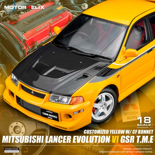 MITSUBISHI LACER EVOLUTION VI GSR T.M.E YELLOW/CF BONNET / МИЦУБИСИ LACER ЭВОЛЮШН VI GSR T.M.E ЖЕЛТЫЙ/CF BONNET