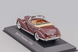 MERCEDES-BENZ 300 S ROADSTER 1952, MERCEDES-BENZ OFFIZIELLE MODELL-SAMMLUNG 9, DARK RED — фото 4