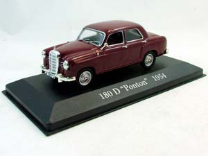 MERCEDES-BENZ 180 D PONTON 1954, MERCEDES OFFIZIELLE MODELL-SAMMLUNG 14, DARK RED