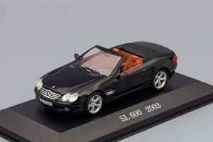 MERCEDES-BENZ SL 600 2003, MERCEDES-BENZ OFFIZIELLE MODELL-SAMMLUNG 52, BLACK