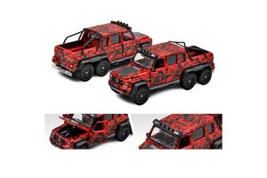 MERCEDES-BENZ G63 AMG 6X6 FLAME CAMOUFLAGE, RED (ДЛИНА МОДЕЛИ 6-10 СМ)