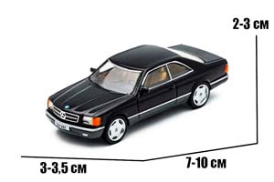 MERCEDES W126 S-CLASS COUPE 500 SEC 560SEC BLACK / МЕРСЕДЕС С-КЛАСС КУПЕ ЧЕРНЫЙ (ДЛИНА 7-10 СМ) — фото 2