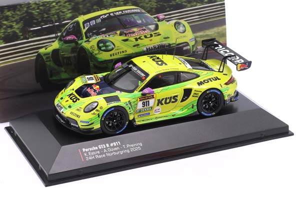 PORSCHE 911 GT3 R #911 2ND 24H NÜRBURGRING 2025 MANTHEY GRELLO 1:43 / ПОРШЕ 911 ГТ3 2 МЕСТО 24 ЧАСА НЮРБУРГРИНГ MANTHEY ГРЕЛЛО — фото 3