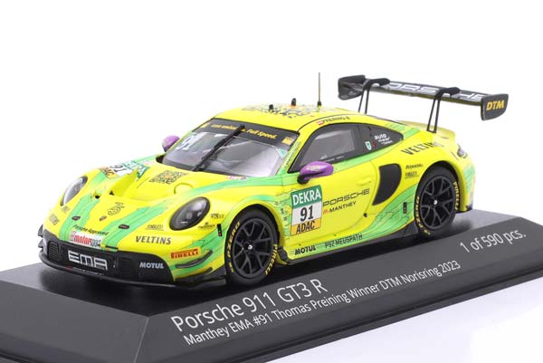 PORSCHE 911 GT3 R #91 WINNER NORISRING DTM CHAMPION 2023 PREINING MANTHEY GRELLO / ПОРШЕ 911 ГТ3 ПОБЕДИТЕЛЬ НОРИСРИНГ ДТМ ЧЕМПИОН ПРЕЙНИНГ MANTHEY ГРЕЛЛО