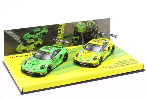 2-CAR SET PORSCHE 911 GT3 R #90 & #91 TEAM CHAMPION DTM 2023 MANTHEY / НАБОР ИЗ 2 МОДЕЛЕЙ ПОРШЕ 911 ГТ3 КОМАНДА ЧЕМПИОН ДТМ MANTHEY