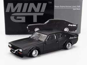 NISSAN SKYLINE KENMERI LIBERTY WALK 1994, MATT BLACK (ДЛИНА МОДЕЛИ 6-10 СМ)