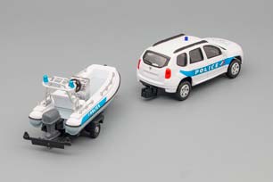DACIA DUSTER POLICE CON CARRELLO E GOMMONE (2020) - TRAILER AND MOTORBOAT, WHITE LIGHT BLUE — фото 2