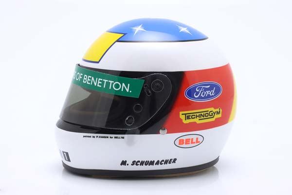 ШЛЕМ MICHAEL SCHUMACHER BENETTON #19 1ST WIN BELGIUM GP FORMULA 1 1992 / МИХАЭЛЬ ШУМАХЕР БЕНЕТТОН 1 МЕСТО ВИН ГРАН-ПРИ БЕЛЬГИИ ФОРМУЛА-1 — фото 4