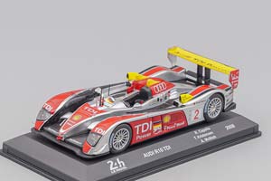 AUDI R10 TDI 5.5L TURBO V12 TEAM AUDI SPORT NORTH AMERICA №2 WINNER 24H LE MANS 2008 RINALDO CAPELLO - TOM KRISTENSEN - ALLAN MCNISH, SILVER RED YELLOW