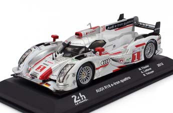 AUDI R18 E-TRON QUATTRO TDI 3.7L TURBO V6 HYBRID TEAM AUDI SPORT JOEST №1 WINNER 24H LE MANS 2012 ANDRE LOTTER - MARCEL FASSLER - BENOIT TRELUYER, WHITE SILVER RED