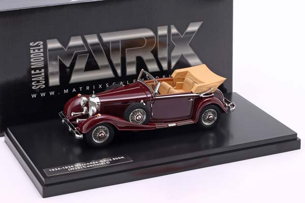MERCEDES-BENZ 500K (W29) CONVERTIBLE C 1934-1936 MAROON / МЕРСЕДЕС-БЕНЦ 500K W29 КАБРИОЛЕТ МАРУН БОРДОВЫЙ — фото 3