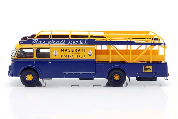 FIAT 642 RN2 BARTOLETTI MASERATI RACE CAR TRANSPORTER FORMULA 1 1957 BLUE / YELLOW / ФИАТ 642 RN2 БАРТОЛЕТТИ МАЗЕРАТИ АВТОВОЗ ГОНОЧНОЙ КОМАНДЫ ФОРМУЛА-1 СИНИЙ ЖЕЛТЫЙ — фото 4