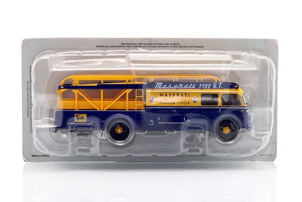 FIAT 642 RN2 BARTOLETTI MASERATI RACE CAR TRANSPORTER FORMULA 1 1957 BLUE / YELLOW / ФИАТ 642 RN2 БАРТОЛЕТТИ МАЗЕРАТИ АВТОВОЗ ГОНОЧНОЙ КОМАНДЫ ФОРМУЛА-1 СИНИЙ ЖЕЛТЫЙ — фото 5