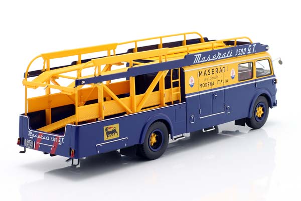 FIAT 642 RN2 BARTOLETTI MASERATI RACE CAR TRANSPORTER FORMULA 1 1957 BLUE / YELLOW / ФИАТ 642 RN2 БАРТОЛЕТТИ МАЗЕРАТИ АВТОВОЗ ГОНОЧНОЙ КОМАНДЫ ФОРМУЛА-1 СИНИЙ ЖЕЛТЫЙ — фото 2