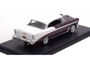 CHEVROLET BEL AIR SPORT COUPE 1956 WHITE/METALLIC-DARK RED — фото 2