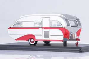AERO FLITE FALCON TRAVEL TRAILER 1947 SILVER/RED — фото 3