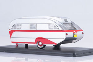 AERO FLITE FALCON TRAVEL TRAILER 1947 SILVER/RED — фото 4