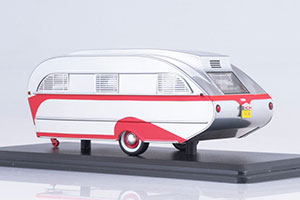 AERO FLITE FALCON TRAVEL TRAILER 1947 SILVER/RED — фото 5