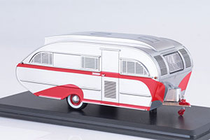 AERO FLITE FALCON TRAVEL TRAILER 1947 SILVER/RED — фото 7