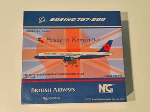BOEING B 757-200 BRITISH AIRWAYS G-BIKC "PAUSE TO REMEMBER" LIMITED 70/100 (ДЛИНА 11,83 см) — фото 4