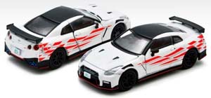 NISSAN GT-R R35 NISMO 2020 БЕЛЫЙ С КРАСНЫМ (ДЛИНА МОДЕЛИ 6-10 СМ)