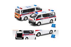 NISSAN NV350 HONG KONG POLICE VAN (AM7699), WHITE/RED (ДЛИНА МОДЕЛИ 6-10 СМ)