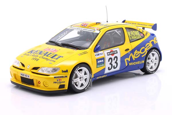 RENAULT MEGANE MAXI #33 RALLYE SANREMO 1998 ROWE, RINGER / РЕНО МЕГАНЕ МАКСИ РАЛЛИ САНРЕМО ROWE РИНГЕР