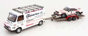 PORSCHE 911 SC RALLY PORTUGAL SET WITH CITROEN C35 AND TRAILER 1981 ALMERAS