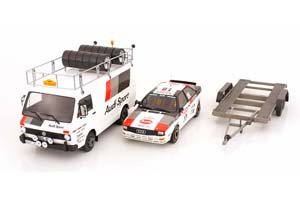AUDI TDC RALLY SET MIT 3 MODELLEN AUDI QUATTRO A2 VW VOLKSWAGEN LT35 TRAILER 1983 — фото 7