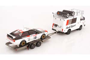 AUDI TDC RALLY SET MIT 3 MODELLEN AUDI QUATTRO A2 VW VOLKSWAGEN LT35 TRAILER 1983 — фото 2