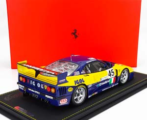 FERRARI F40 GTE 3.5L TURBO V8 TEAM ENNEA SRL IGOL N45 24H LE MANS (1996) J.M.GOUNON - E.BERNARD - P.BELMONDO, YELLOW BLUE — фото 2
