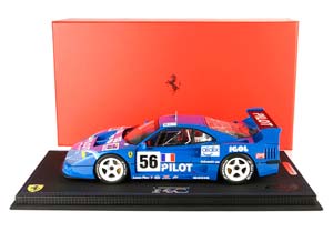 FERRARI F40 LM 3.5L TURBO V8 TEAM PILOT PEN RACING N 56 24H LE MANS (1996) MICHEL FERTE - OLIVIER THEVENIN - NICOLAS LEBOISSETIER - CON VETRINA - WITH SHOWCASE, BLUE — фото 3