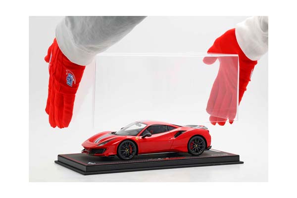 FERRARI 488 PISTA ROSSO CORSA WITH CARBON WHEELS AND WING / ФЕРРАРИ 488 ПИСТА КАРБОН КОЛЕСА ВИНГ 1:18 КРАСНЫЙ — фото 6