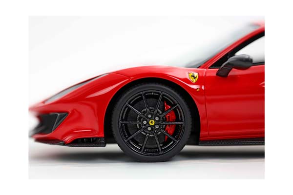 FERRARI 488 PISTA ROSSO CORSA WITH CARBON WHEELS AND WING / ФЕРРАРИ 488 ПИСТА КАРБОН КОЛЕСА ВИНГ 1:18 КРАСНЫЙ — фото 8