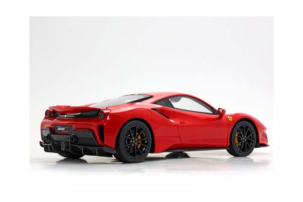 FERRARI 488 PISTA ROSSO CORSA WITH CARBON WHEELS AND YELLOW STRIPE / ФЕРРАРИ 488 ПИСТА КАРБОН КОЛЕСА ПОЛОСА 1:18 КРАСНЫЙ — фото 5
