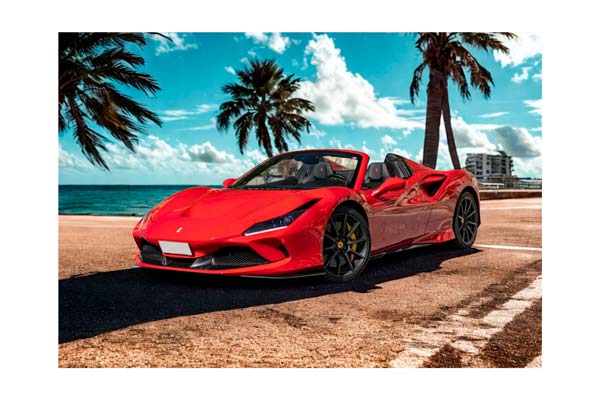 FERRARI F8 TRIBUTO SPIDER ROSSO CORSA YELLOW BRAKES AND GLOSS CARBON WHEELS / ФЕРРАРИ Ф8 ТРИБУТО СПАЙДЕР БРАКЕС ГЛОСС КАРБОН КОЛЕСА 1:18 КРАСНЫЙ